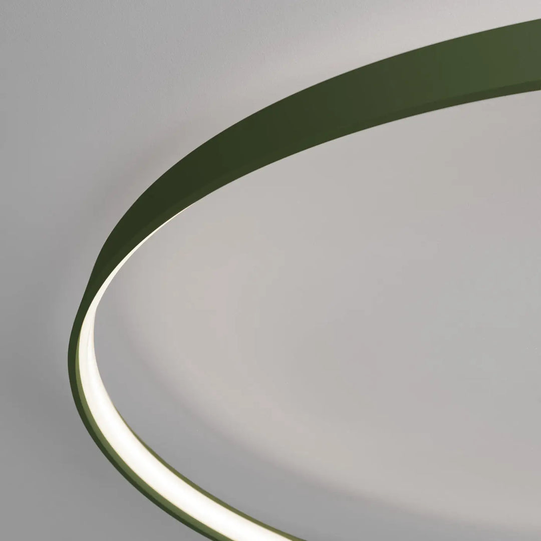Luminaire plafonnier rio 55 vert olive avec anneaux led en aluminium allient élégance et design moderne