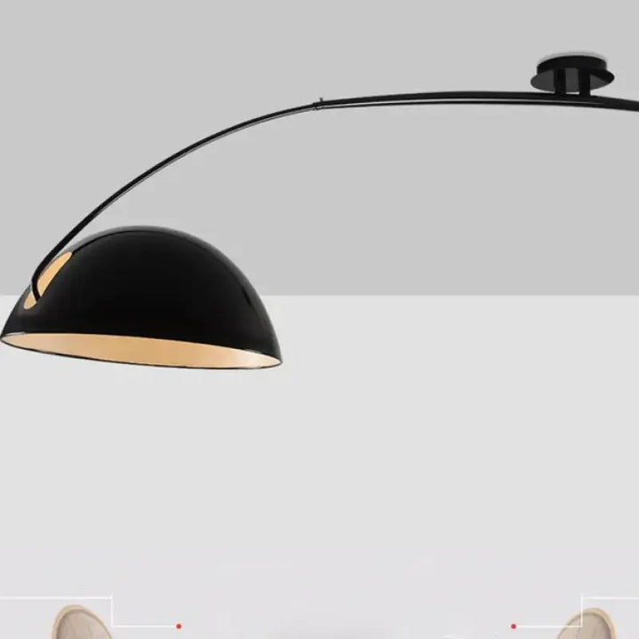 Luminaire plafonnier en arc moderne noir pour salon