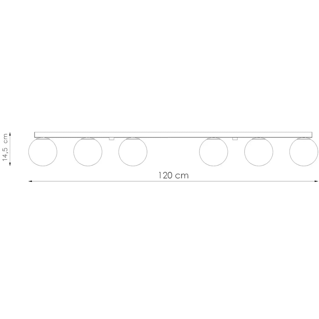 Luminaire plafonnier plafon yoli 6 noir minimaliste avec six ampoules sphériques pour un style classe à part