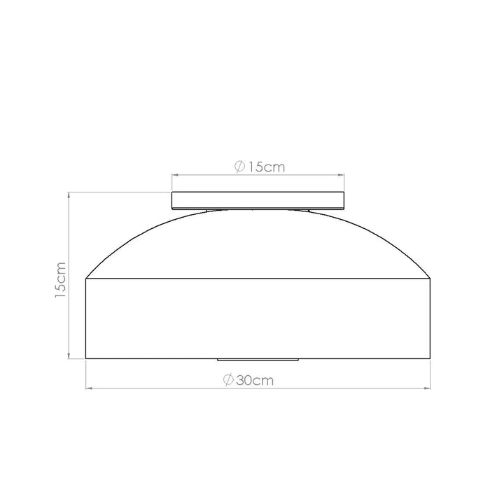 Plafonnier omiq beige minimaliste avec design exceptionnel allie simplicité et forme en dôme blanc de 30cm de diamètre
