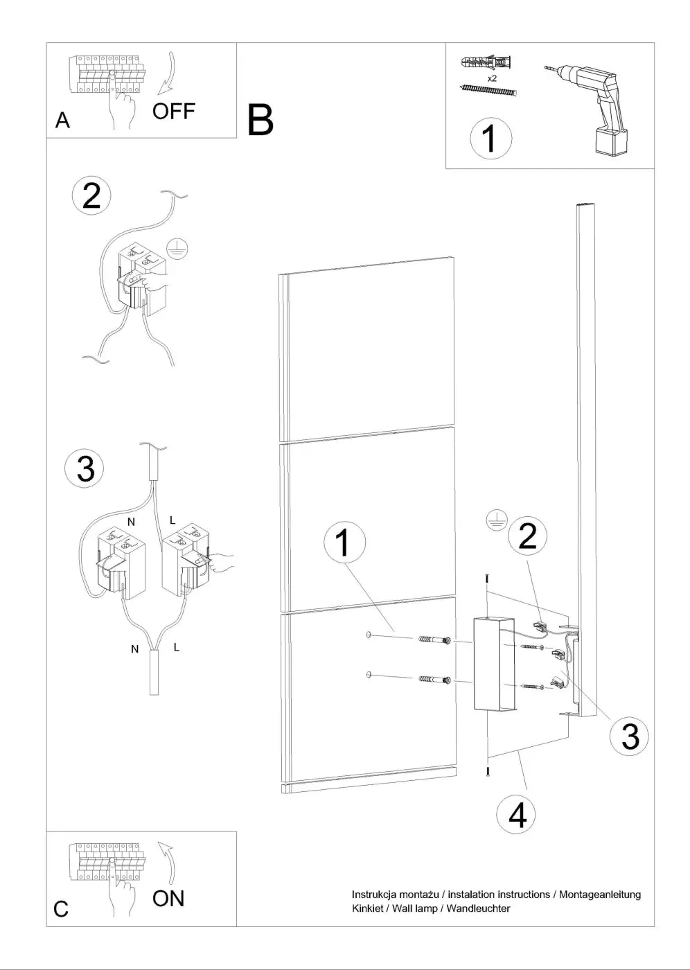 Schéma d'installation du luminaire