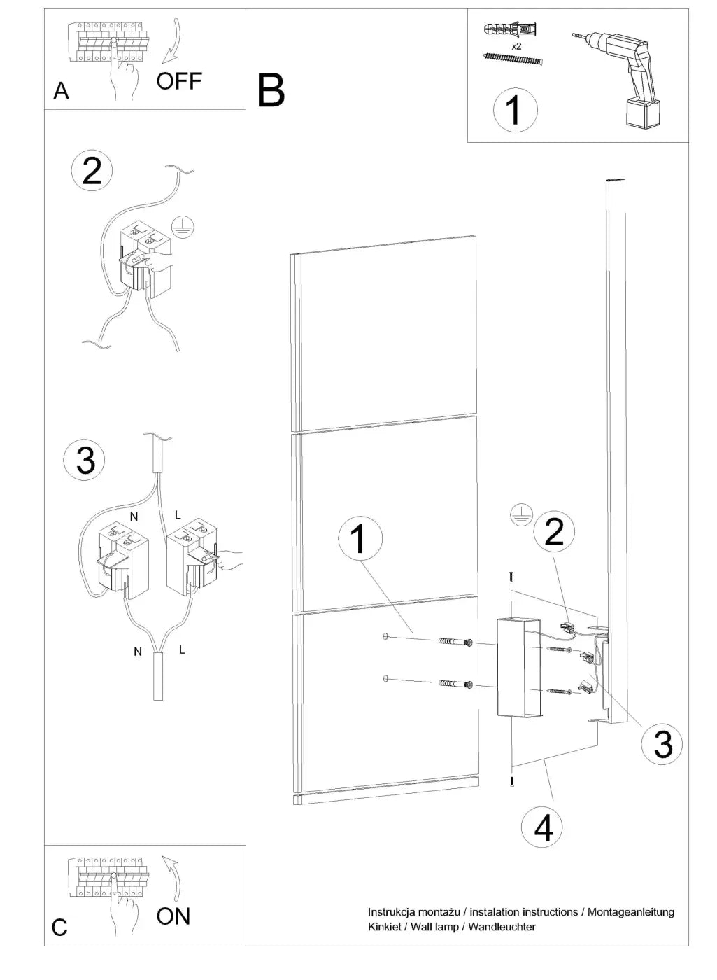 Schéma d'installation du luminaire
