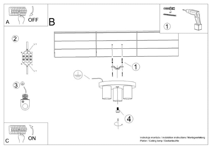 Luminaire plafonnier lagos 3p blanc avec trois abat-jours cylindriques design pour un caractère chic moderne