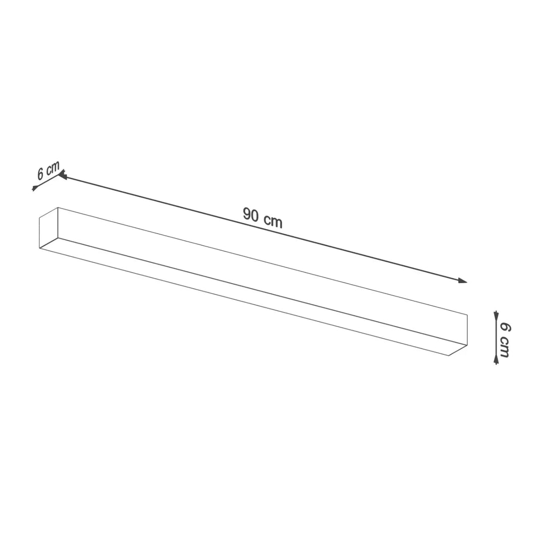 Luminaire plafonnier collection pinne 90 cm blanc 4000k rectangulaire avec paramètres d’éclairage modernes pour lampe suspendue