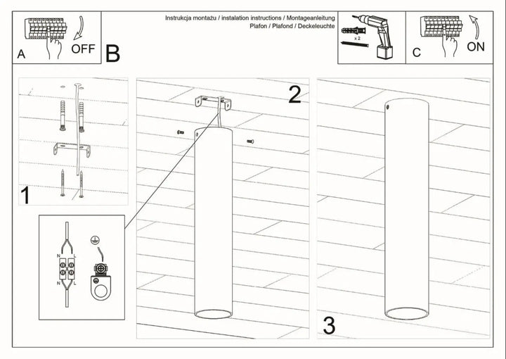 Plafonnier lagos blanc cylindrique en plastique avec interrupteur intégré offrant élégance moderne et lumière fonctionnelle