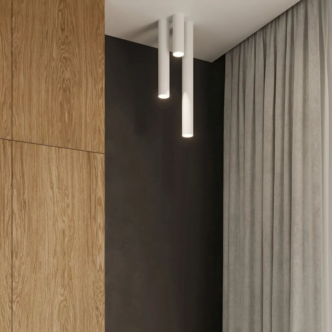 Plafonnier lagos blanc moderne cylindrique en aluminium offrant élégance moderne et lumière fonctionnelle pour intérieur