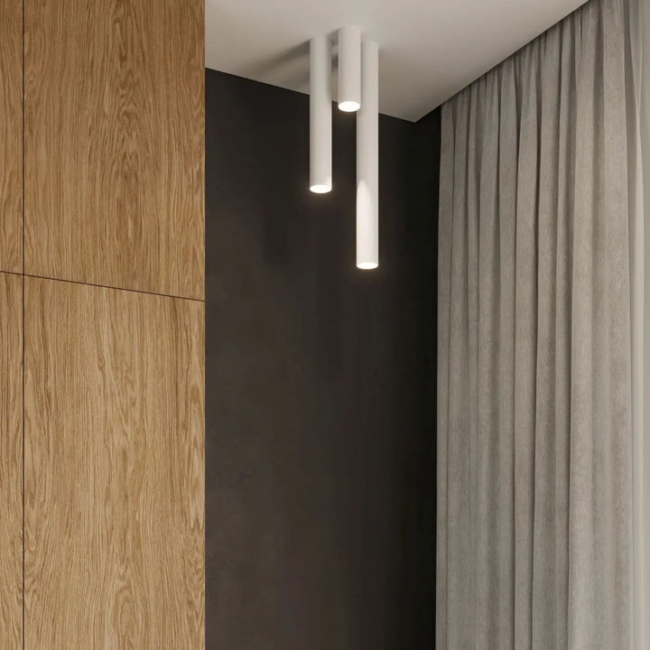 Plafonnier lagos blanc moderne cylindrique en aluminium offrant élégance moderne et lumière fonctionnelle pour intérieur