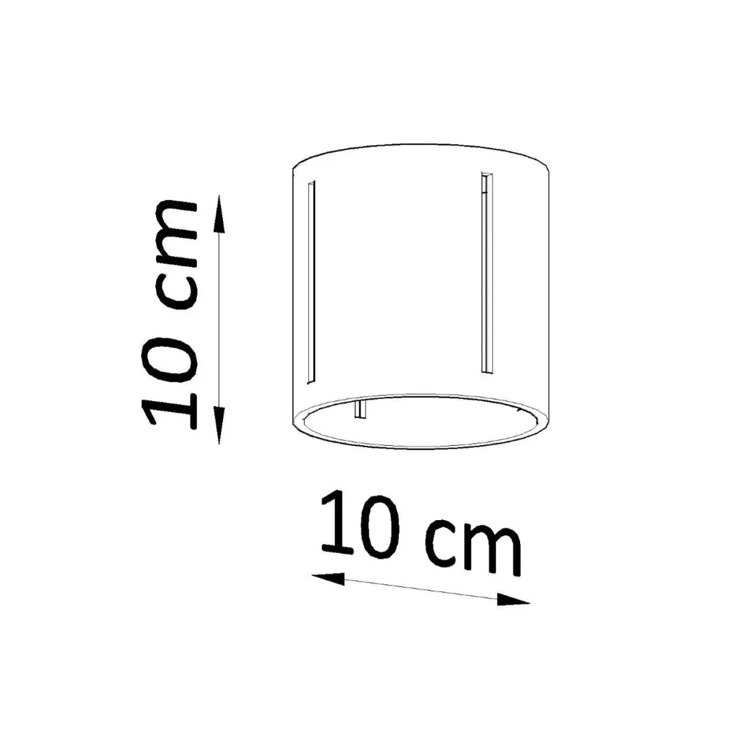 Plafonnier inez blanc minimaliste avec forme géométrique cylindrique diamètre 10 cm hauteur 10 cm en art linéaire noir