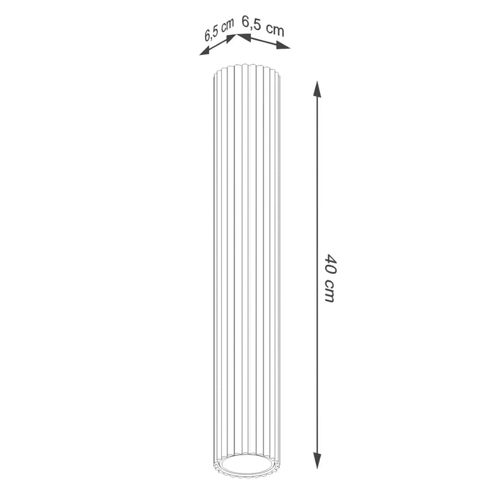 Plafonnier karbon allie élégant blanc de 40 cm avec design cylindrique cannelé et ampoules gu10 interchangeables