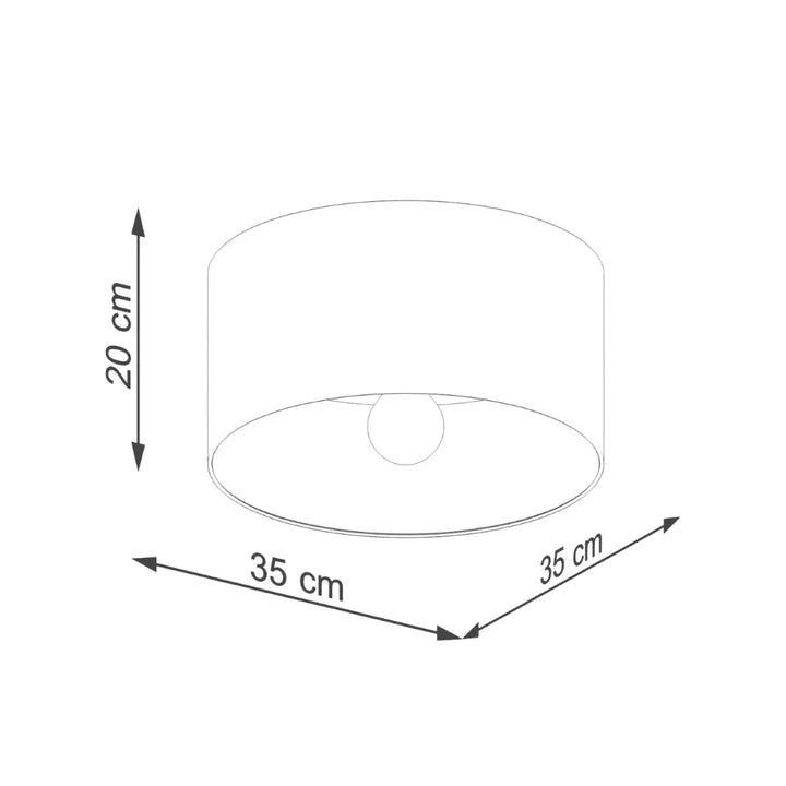 Plafonnier telesto blanc cylindrique diamètre 35 cm hauteur 20 cm design minimaliste combinaison parfaite blanc marron clair