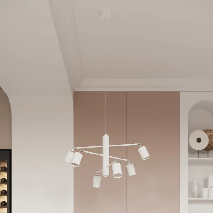 Luminaire plafonnier lemmi 6l blanc avec forme minimaliste et cylindres design pour gamme lampes lemmi