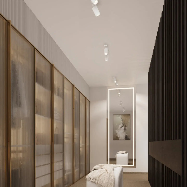 Luminaire plafonnier karbon 2 blanc avec ampoules gu10 interchangeables et design minimaliste moderne