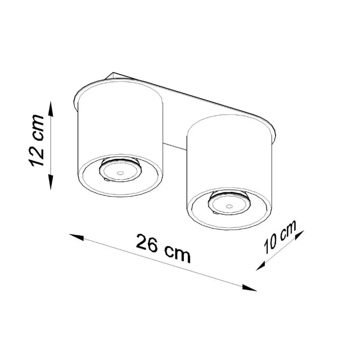 Plafonnier orbis 2 blanc avec double cylindre moderne en métal finition minimaliste et design épuré bois naturel absent