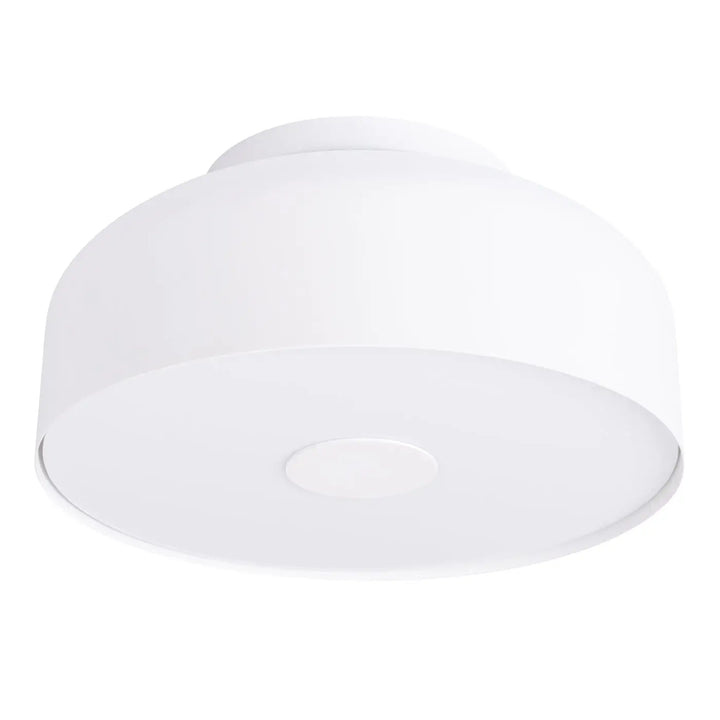 Plafonnier omiq blanc avec design exceptionnel, dome arrondi lisse et découpe circulaire centrale allie simplicité
