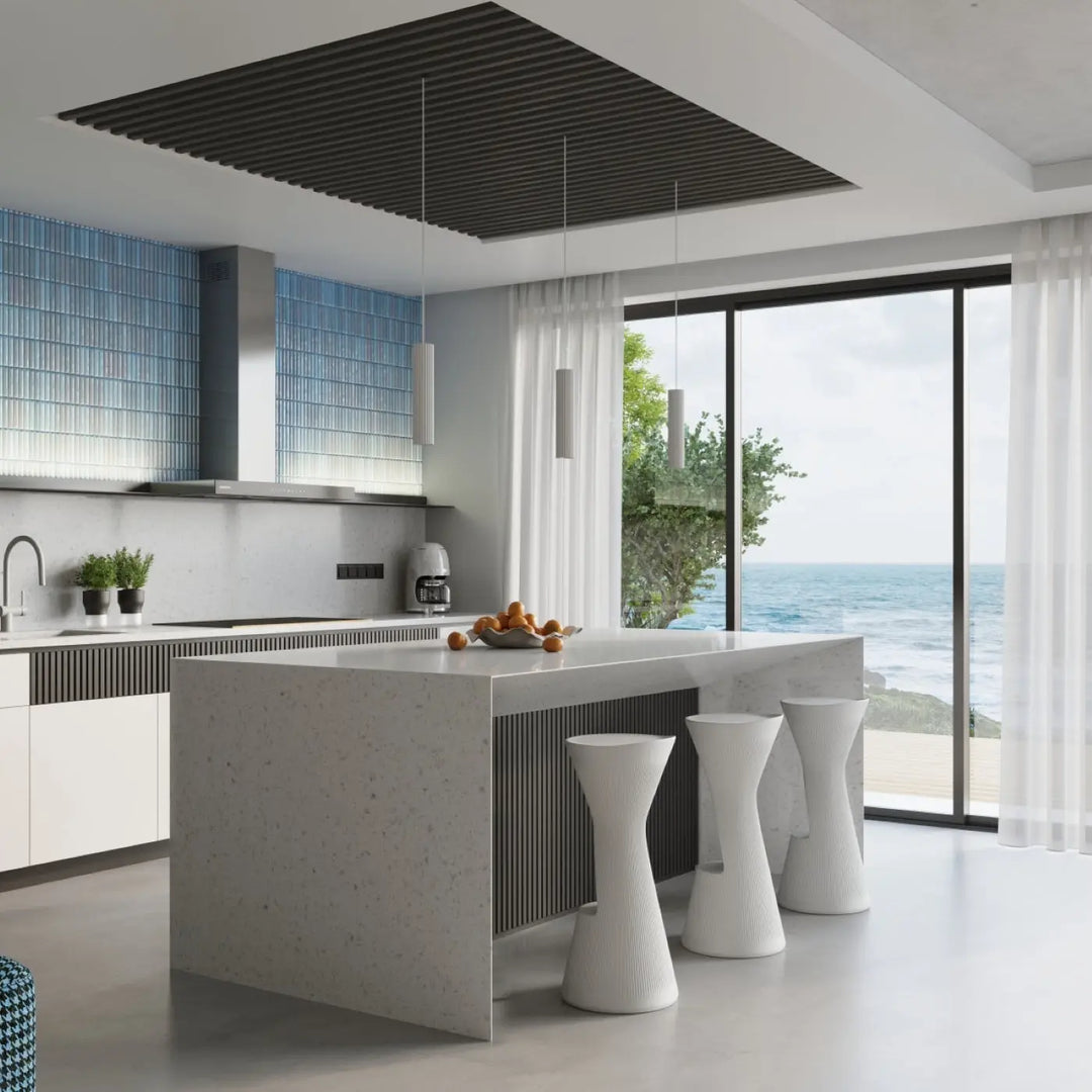 Luminaire plafonnier karbon 10 blanc avec design minimaliste et ampoules gu10 interchangeables en céramique blanche