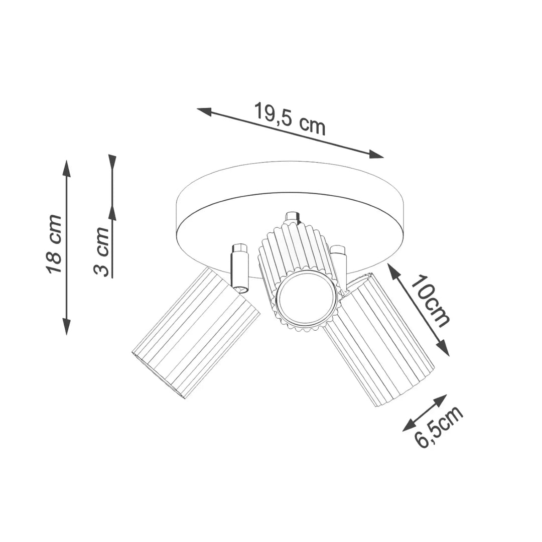 Plafonnier karbon allie design minimaliste avec deux spots réglables blanc et ampoules gu10 interchangeables