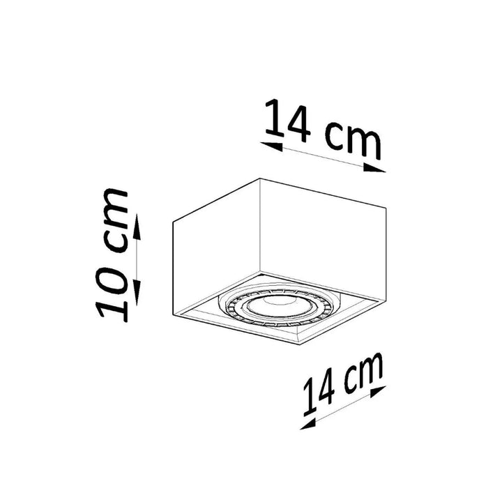 Luminaire plafond quatro 1 bois naturel carré encastré 14 cm de large 10 cm de profondeur pour sentez mieux