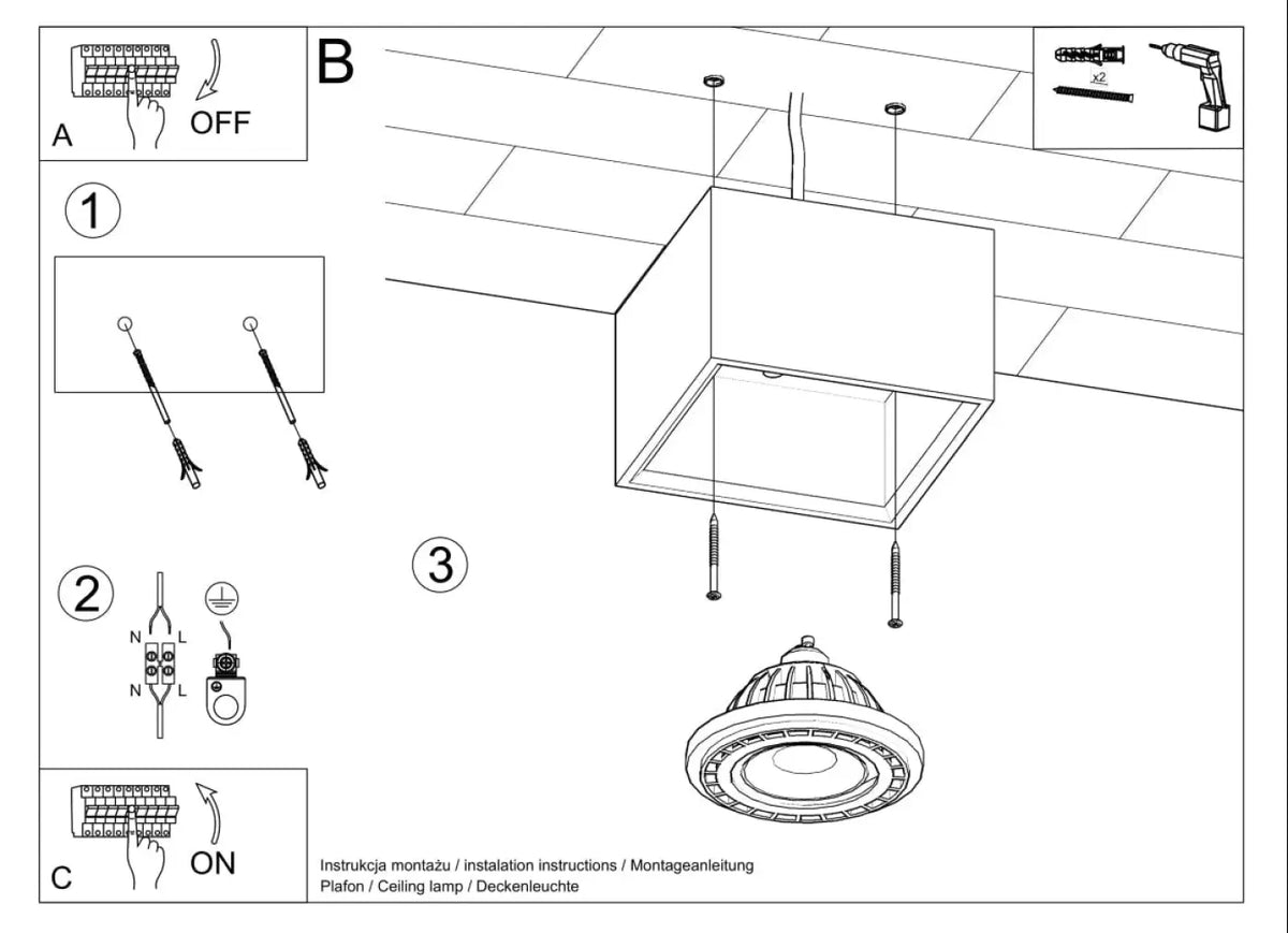 Schéma d'installation du luminaire
