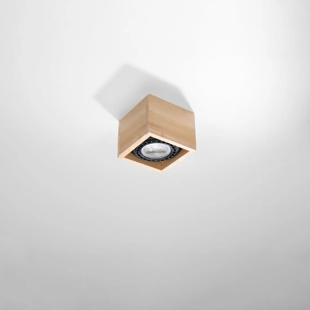 Luminaire plafonnier quatro 1 en bois naturel avec led central pour un plafond quatro design sentez mieux