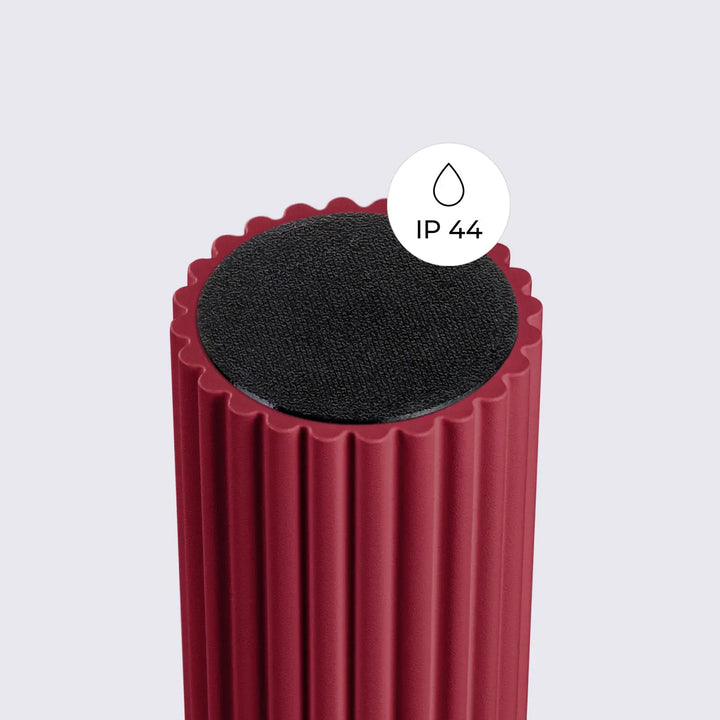 Rouleau en mousse rouge à nervures avec prise noire texturée et résistance eau ip44 pour bureau décorative lampe halo