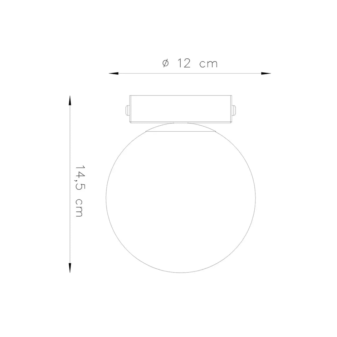 Luminaire plafonnier yoli 1 blanc avec plafon yoli circulaire 12 cm diamètre et hauteur 14,5 cm classe à part