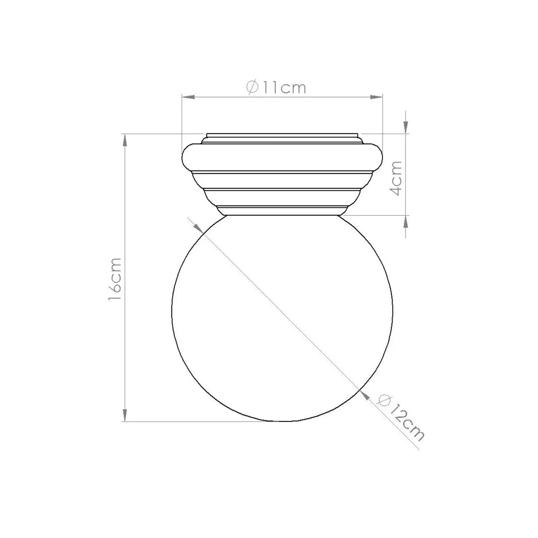 Luminaire plafonnier lampe zori ultramarine avec globe en verre sphérique et dessus métallique orné pour belle décoration