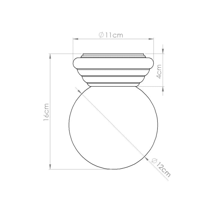 Luminaire plafonnier lampe zori ultramarine avec globe en verre sphérique et dessus métallique orné pour belle décoration