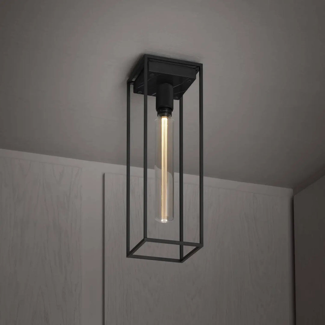 Plafonnier Caged grand modèle en marbre noir #couleur_noir