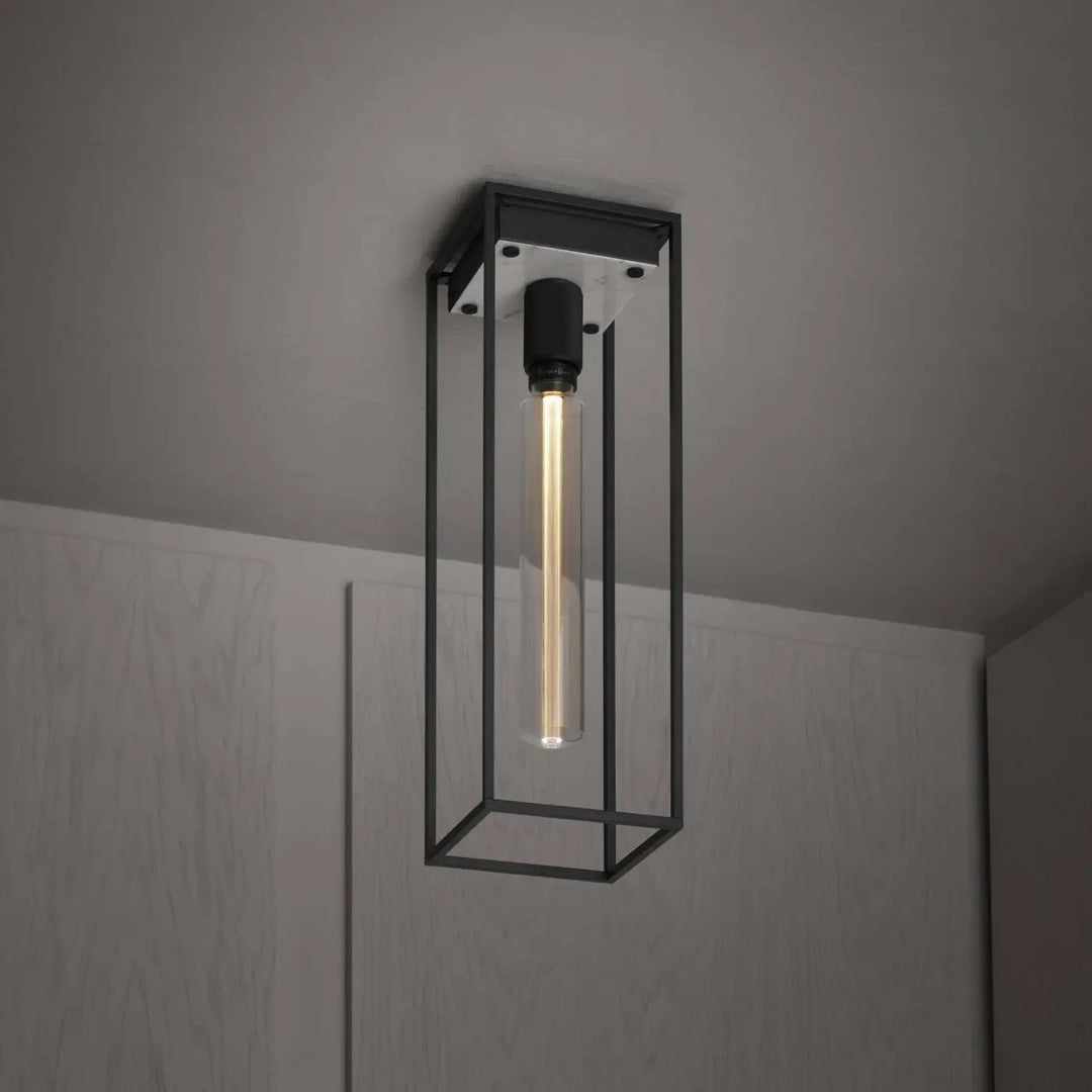 Plafonnier Caged grand modèle en marbre blanc #couleur_blanc