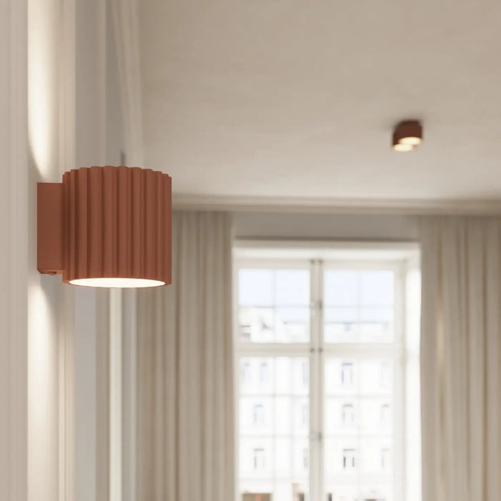 Luminaire Plafonnier moka allumée, vue rapprochée
