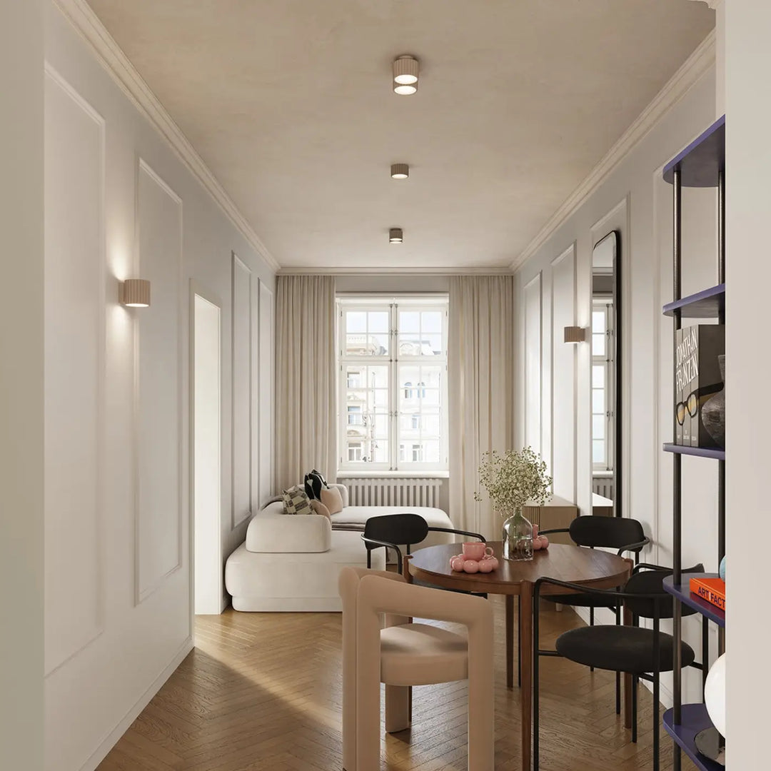 Luminaire Plafonnier taupe dans un intérieur contemporain
