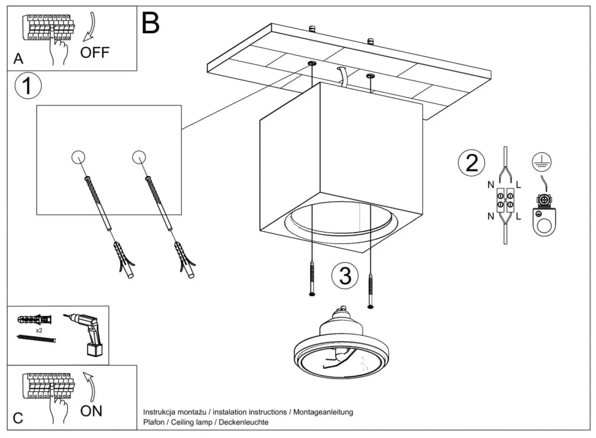 Schéma d'installation du luminaire