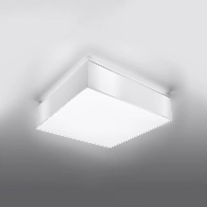 Luminaire plafonnier blanc éteint, vue rapprochée