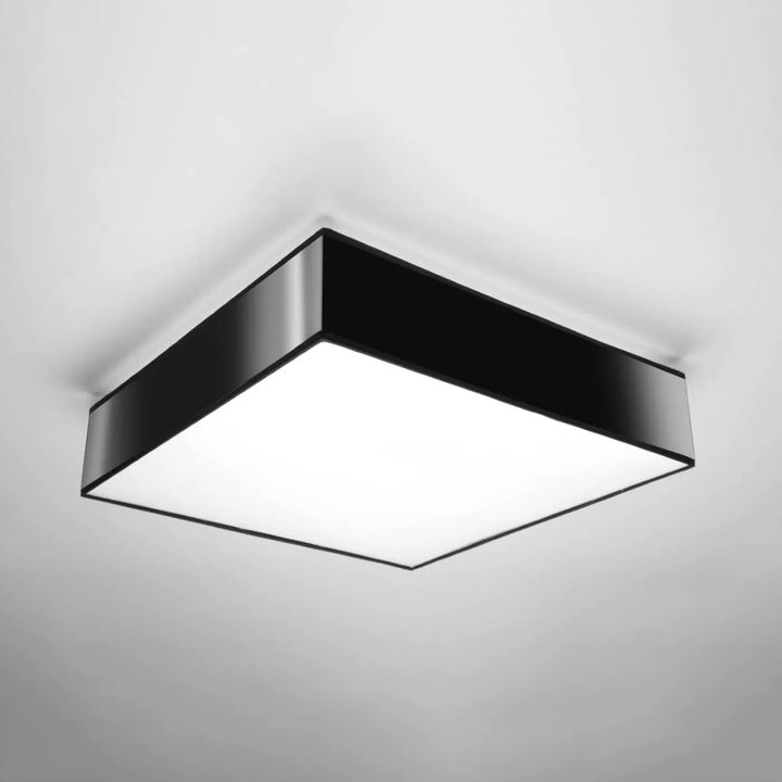 Luminaire plafonnier noir éteint, vue rapprochée