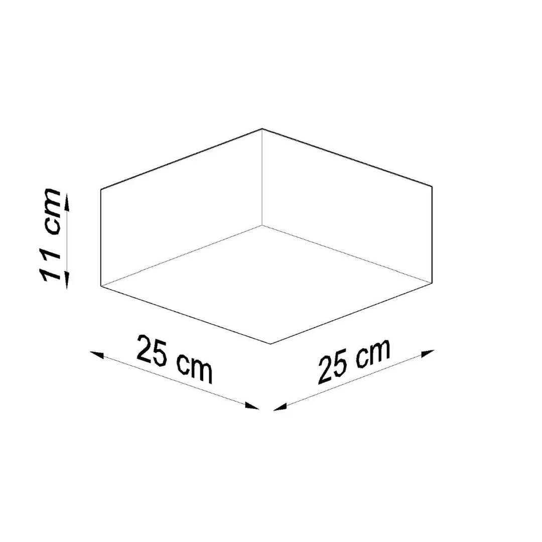 Plafonnier carré horus gris en forme riche avec éclairage polyvalent dans un design minimaliste blanc 25x25x11 cm