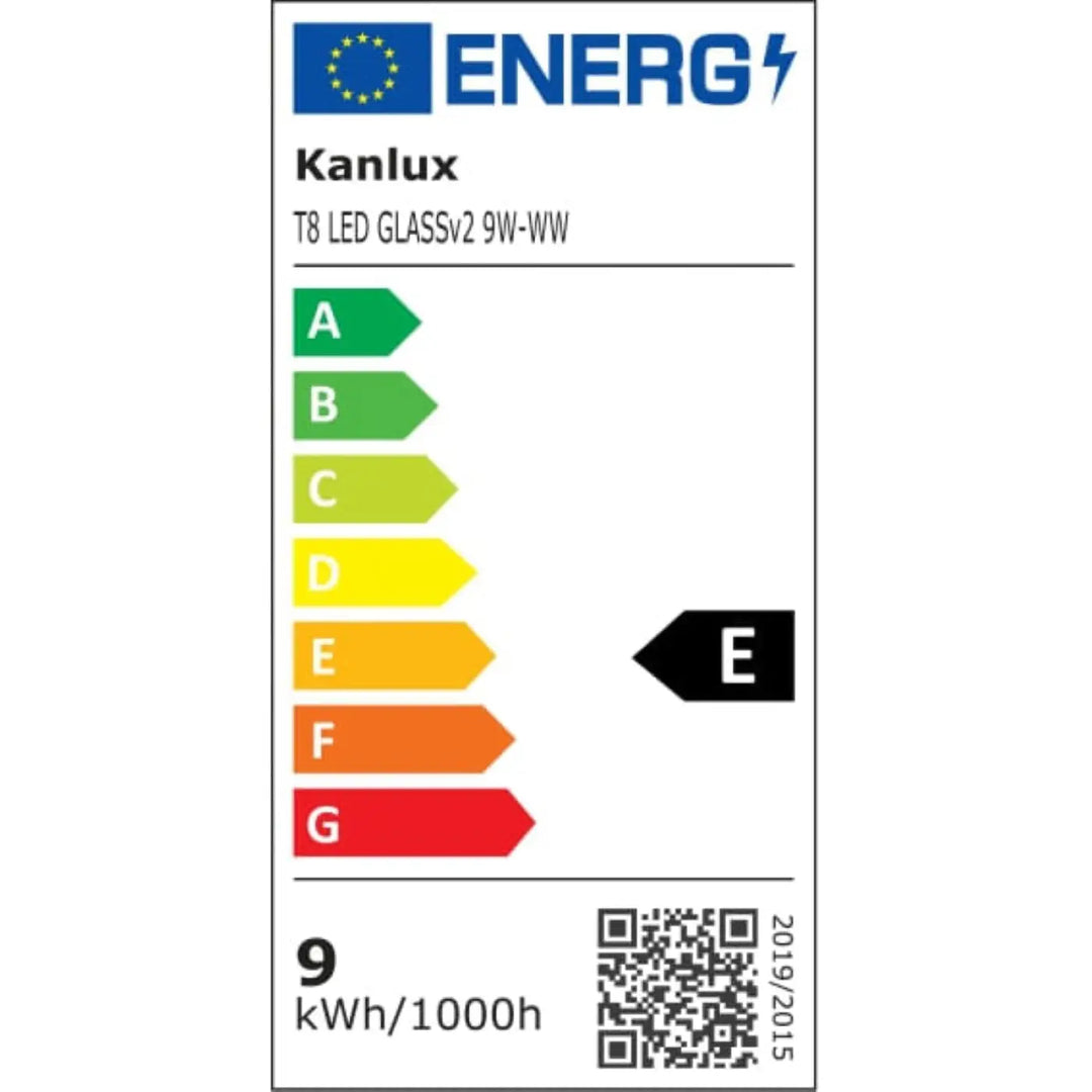 Luminaire plafonnier luna 2 blanc avec tube led kanlux t8 9w verre éclairage minimaliste plus facile warm white
