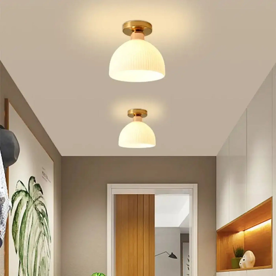 Luminaire Plafonnier En Céramique Blanc Minimaliste