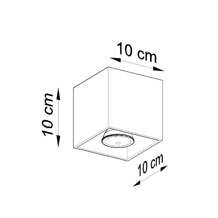 Luminaire plafonnier quad 1 noir carré 10 cm avec design minimaliste et montées individuellement pour magnifique décoration
