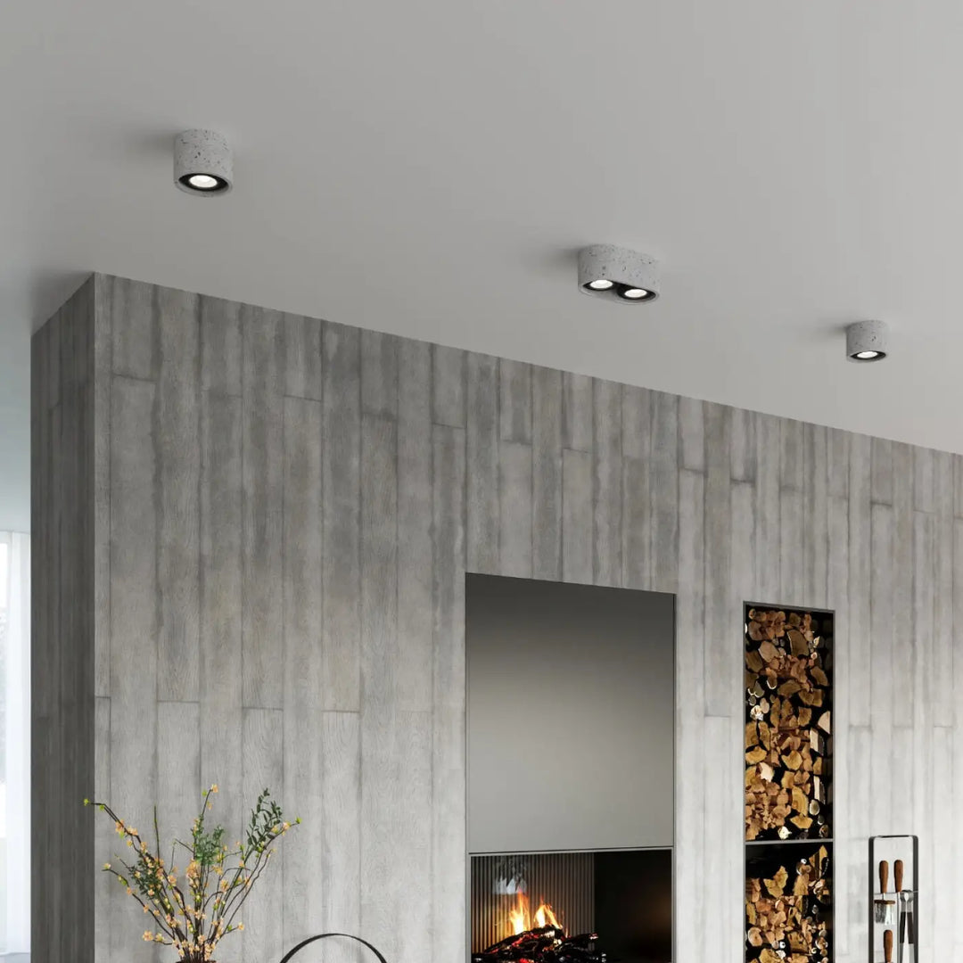Plafonnier basic 1 en béton avec éclairage encastré pour un style loft moderne sentez mieux