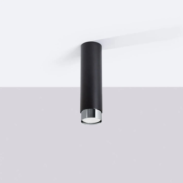 Luminaire plafond nero 22,5 noir chrom design moderne avec éclairage encastré cylindrique et accent chrome élégant