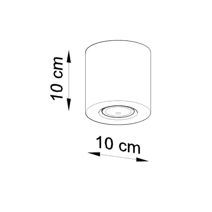 Plafonnier orbis béton cylindrique minimaliste 10 cm de diamètre avec détails circulaires concentriques sur la base