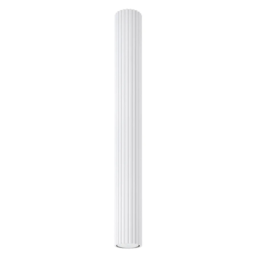 Radiateur blanc vertical cannelé au design minimaliste pour plafonnier karbon avec ampoules gu10 interchangeables