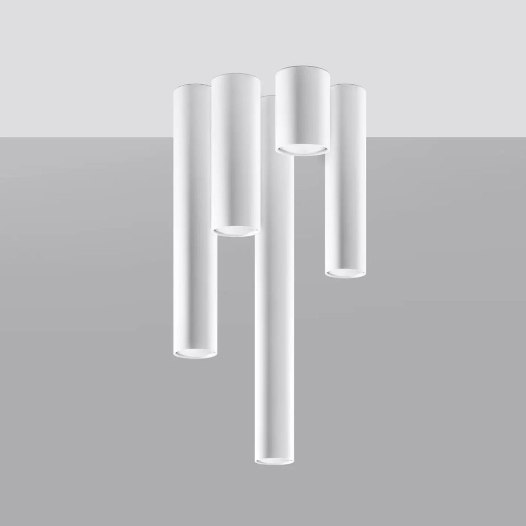 Plafonnier lagos blanc cylindre moderne en métal blanc offrant élégance moderne et lumière fonctionnelle