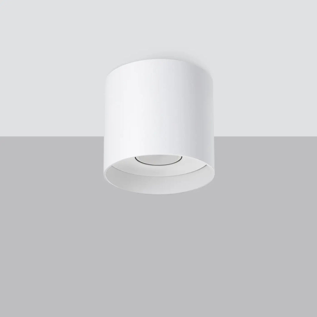 Luminaire plafonnier mika blanc cylindrique encastré avec design moderne et simplicité pour plafond mika allie