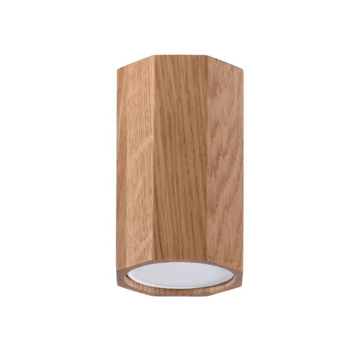Luminaire plafonnier zeke 10 en bois naturel chêne avec diffuseur blanc s’intégrera parfaitement au style loft