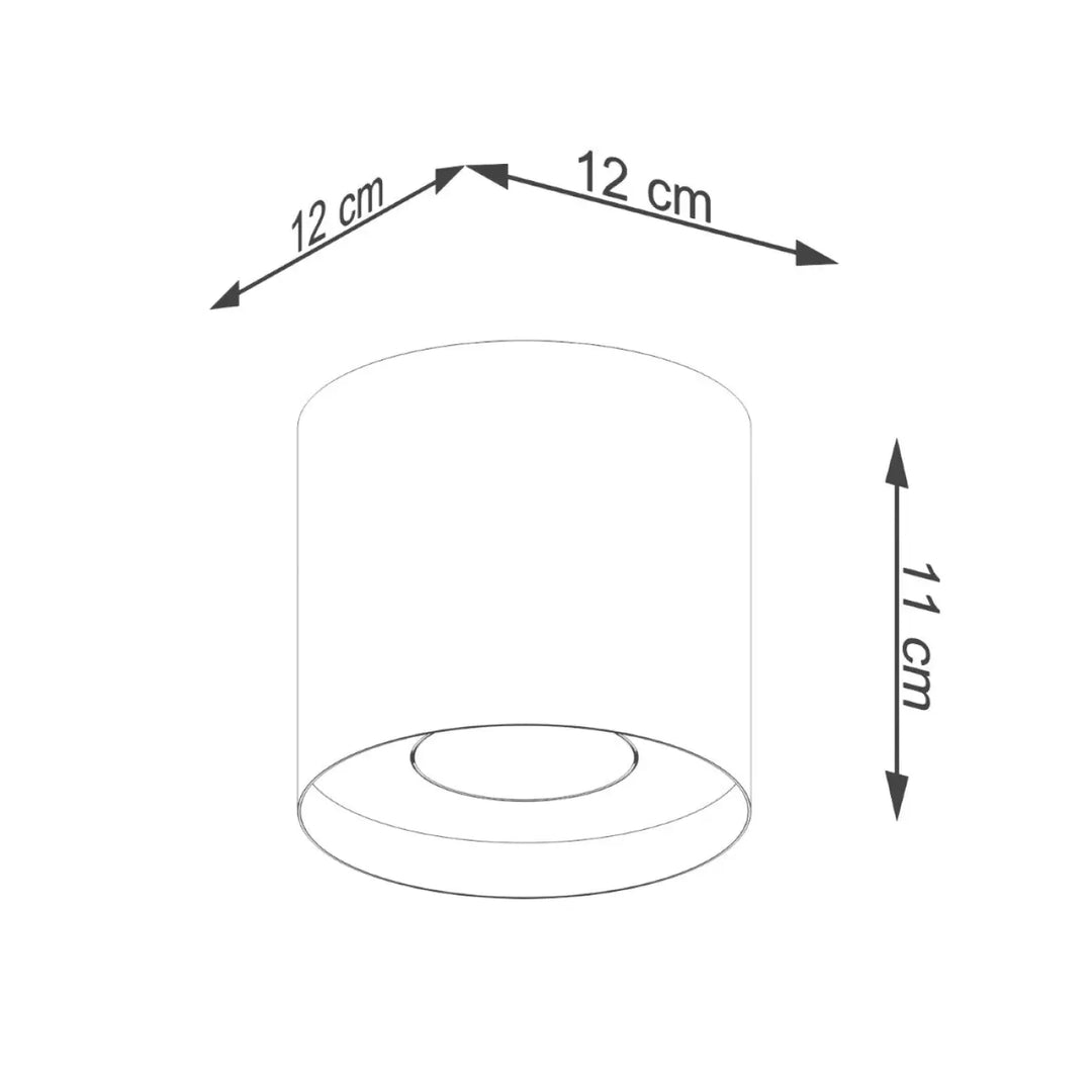 Luminaire plafonnier mika gris en verre cylindrique minimaliste 12 cm diamètre 11 cm hauteur, plafond mika moderne