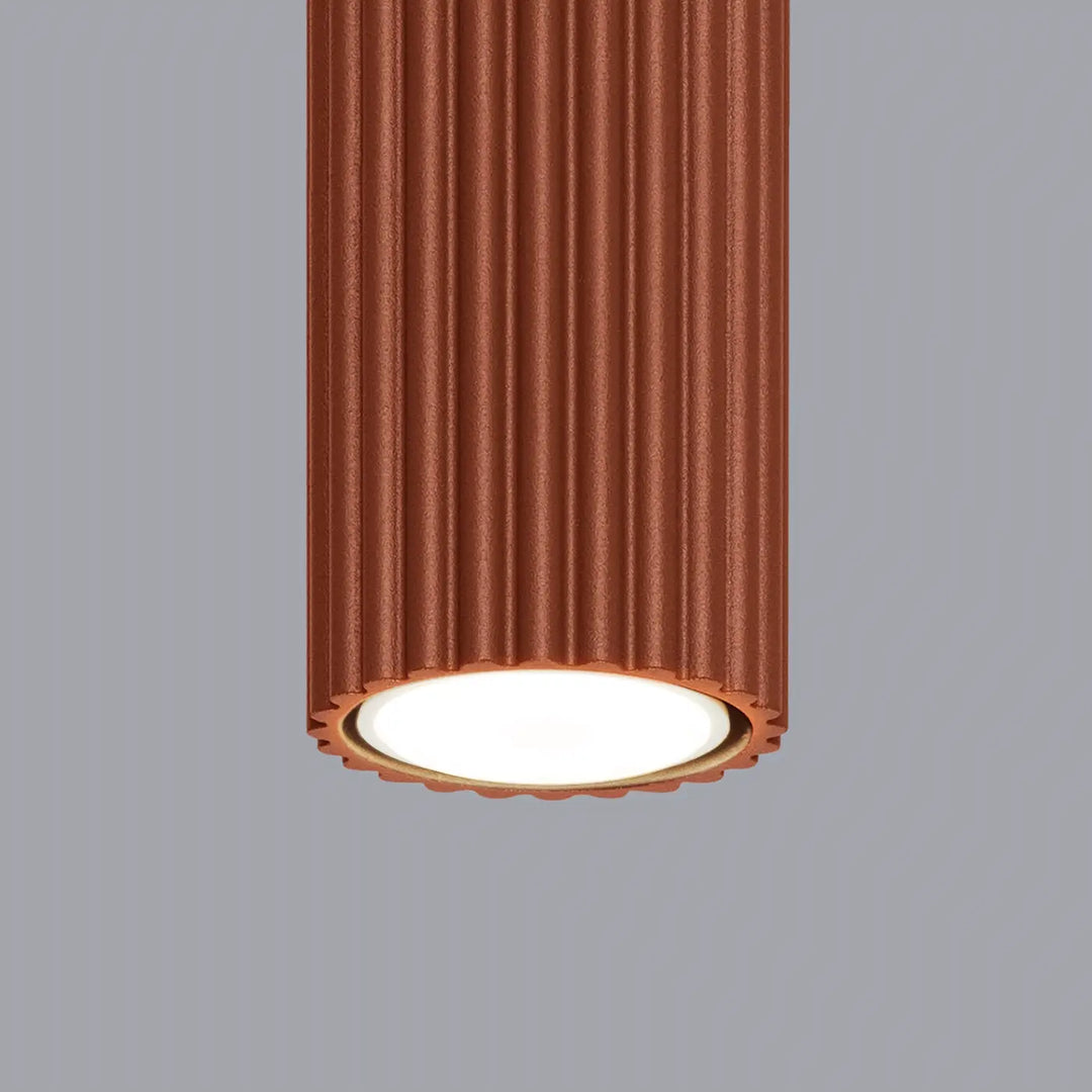 Plafonnier karbon allie cuivre avec lumière circulaire et ampoules gu10 interchangeables design minimaliste