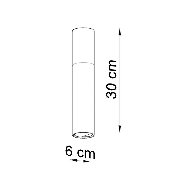 Luminaire plafonnier moderne pablo noir en verre transparent cylindrique minimaliste hauteur 30 cm diamètre 6 cm