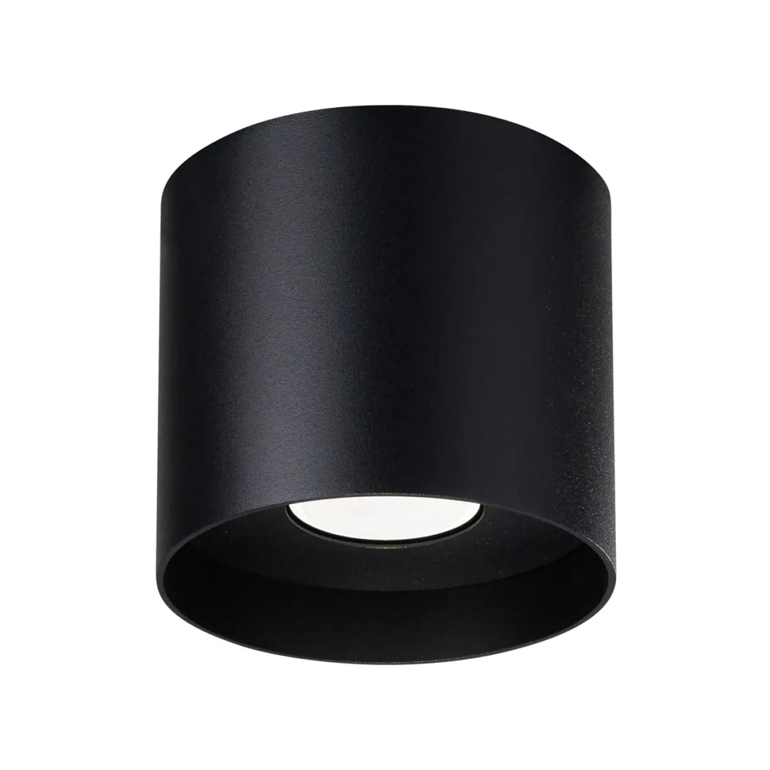 Luminaire plafonnier mika noir avec lampe led circulaire encastrée pour un plafond mika moderne allie simplicité