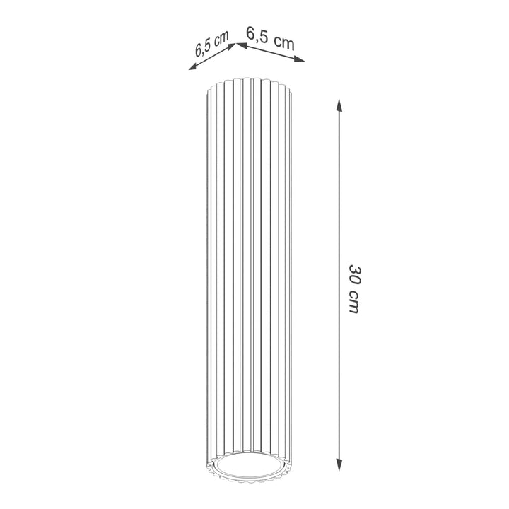 Plafonnier karbon allie design minimaliste noir cylindrique de 30 cm avec ampoules gu10 interchangeables